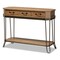 Baxton Studio Kellyn Vintage Oak Brown Finished Wood and Black Finished Metal 3-Drawer Console Table 177-11199-Zoro - alternate 1